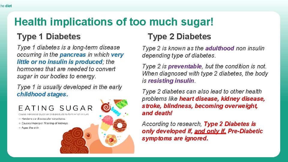 the diet Health implications of too much sugar! Type 1 Diabetes Type 1 diabetes the diet Health implications of too much sugar! Type 1 Diabetes Type 1 diabetes