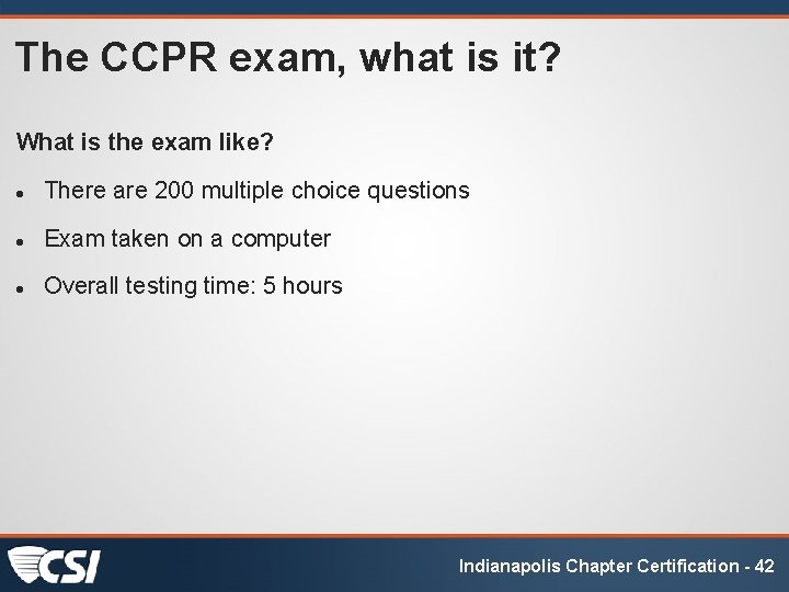 The CCPR exam, what is it? What is the exam like? There are 200