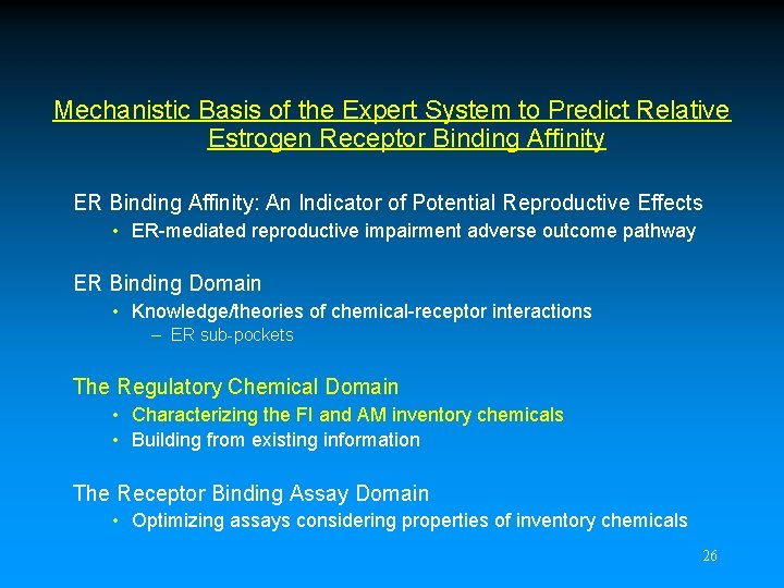 Mechanistic Basis of the Expert System to Predict Relative Estrogen Receptor Binding Affinity ER
