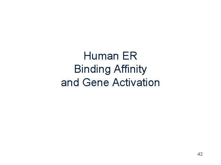 Human ER Binding Affinity and Gene Activation 42 