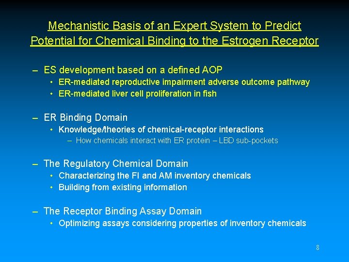 Mechanistic Basis of an Expert System to Predict Potential for Chemical Binding to the