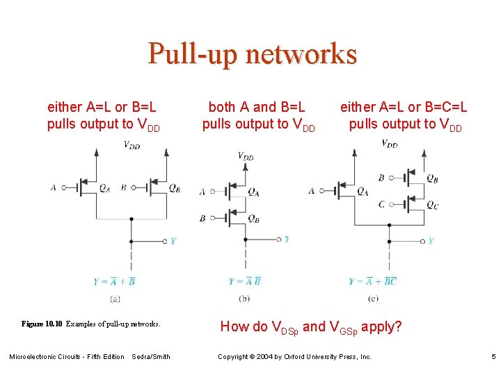 Pull-up networks either A=L or B=L pulls output to VDD Figure 10. 10 Examples