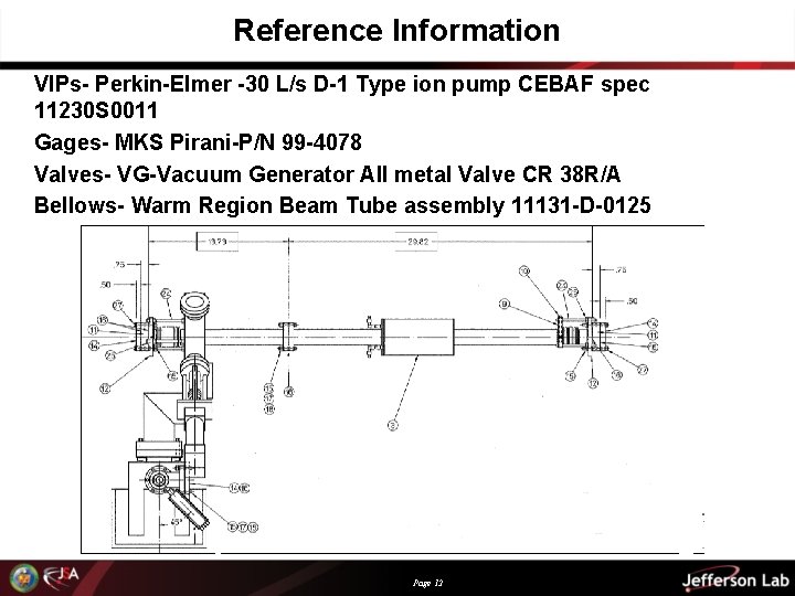 Reference Information VIPs- Perkin-Elmer -30 L/s D-1 Type ion pump CEBAF spec 11230 S