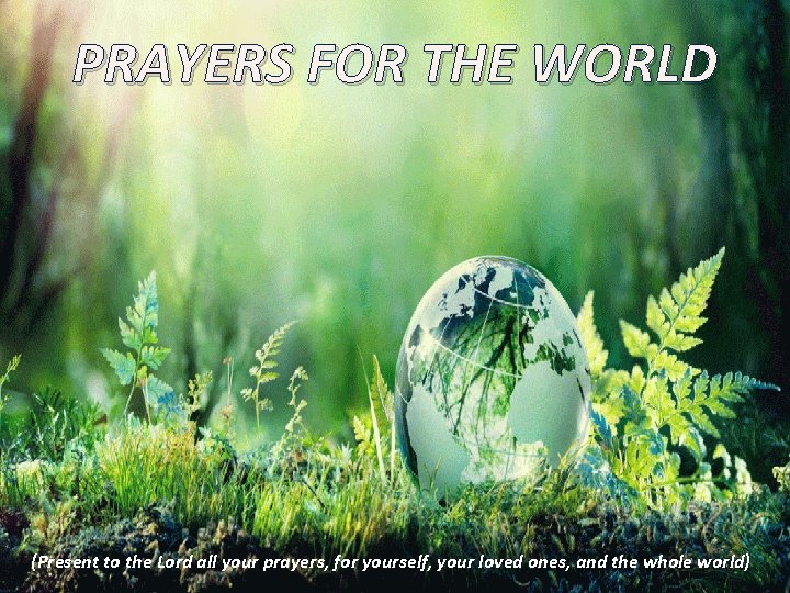 PRAYERS FOR THE WORLD (Present to the Lord all your prayers, for yourself, your