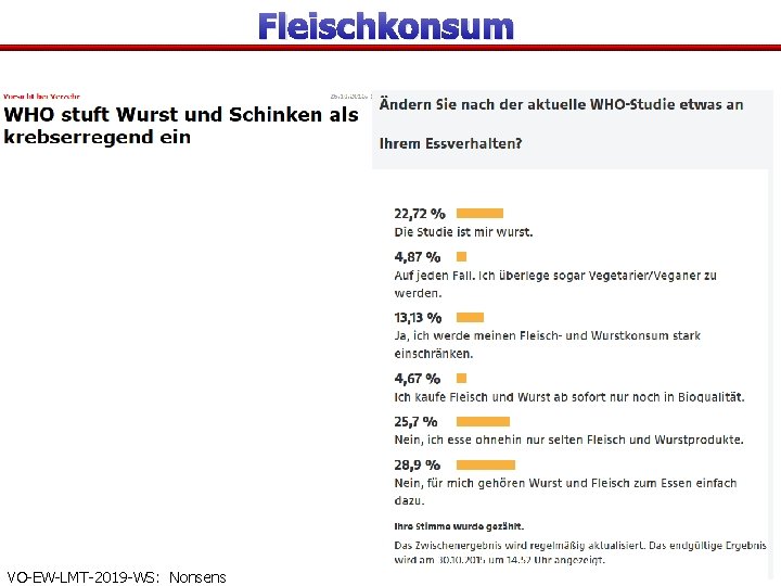 Fleischkonsum VO-EW-LMT-2019 -WS: Nonsens 23 