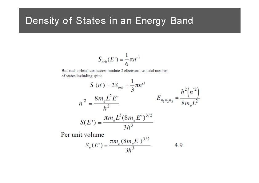 Density of States in an Energy Band 