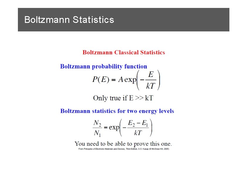 Boltzmann Statistics 
