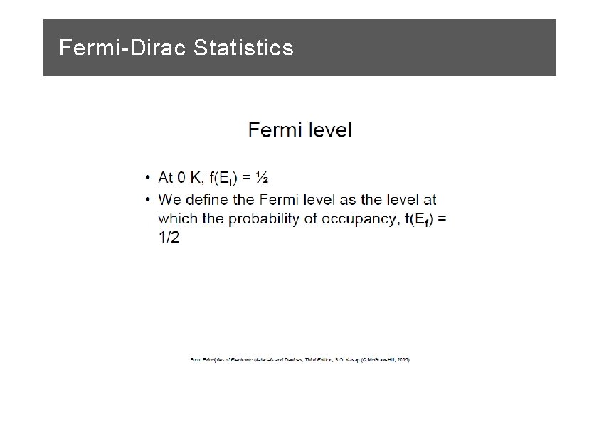 Fermi-Dirac Statistics 