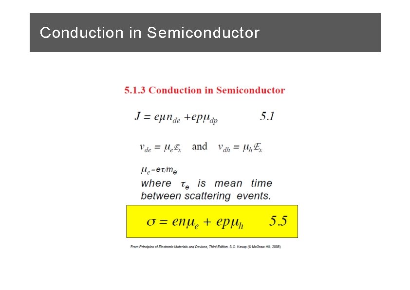 Conduction in Semiconductor 