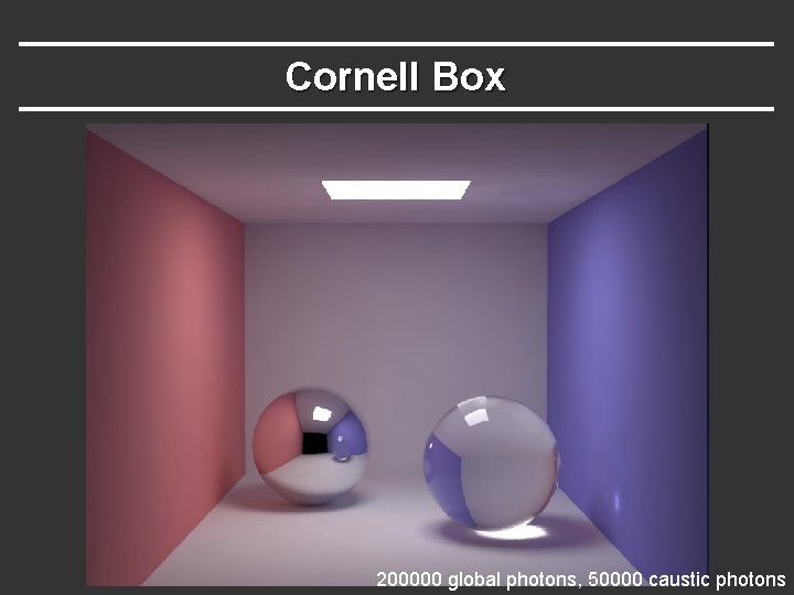 Cornell Box 200000 global photons, 50000 caustic photons 
