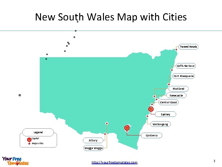 New South Wales Map with Cities Tweed Heads Coffs Harbour Port Macquarie Maitland Newcastle