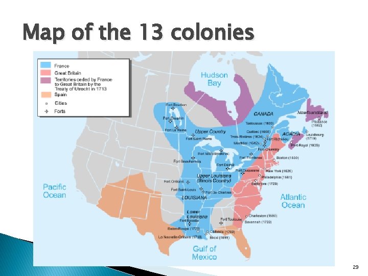 Map of the 13 colonies 29 