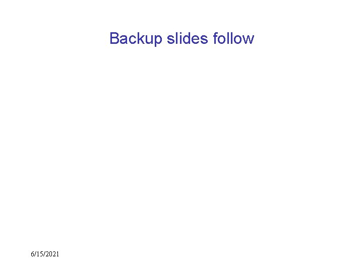 Backup slides follow 6/15/2021 