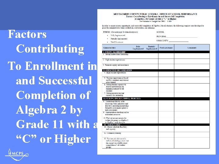 Factors Contributing To Enrollment in and Successful Completion of Algebra 2 by Grade 11