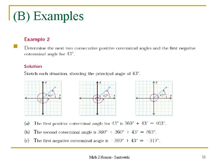 (B) Examples n Math 2 Honors - Santowski 11 