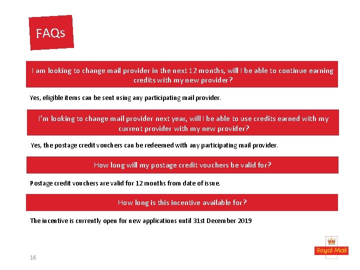 FAQs I am looking to change mail provider in the next 12 months, will