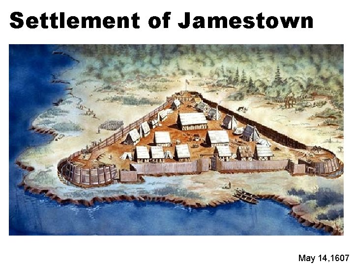 Settlement of Jamestown May 14, 1607 