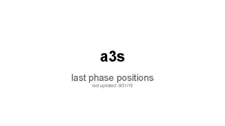 a 3 s last phase positions last updated: 8/31/15 