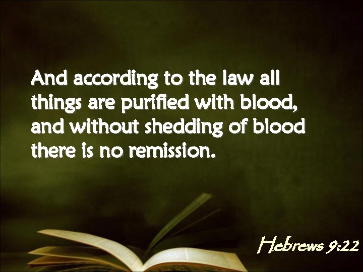 And according to the law all things are purified with blood, and without shedding