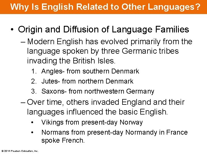 Why Is English Related to Other Languages? • Origin and Diffusion of Language Families