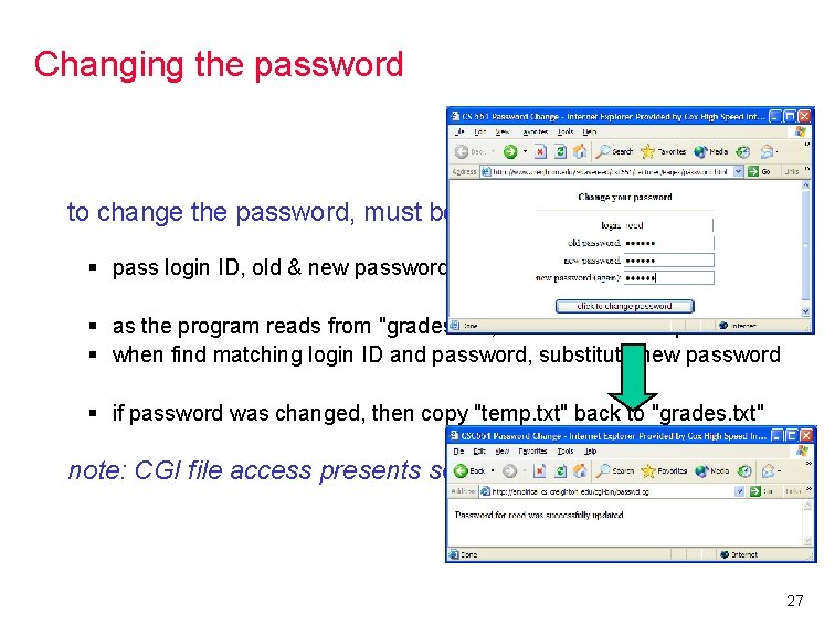 Changing the password to change the password, must be able to rewrite the file