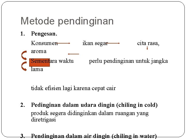 Metode pendinginan 1. Pengesan. Konsumen aroma Sementara waktu lama ikan segar cita rasa, perlu