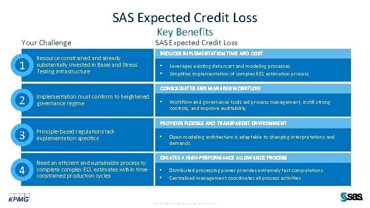 SAS Expected Credit Loss Your Challenge 1 Resource constrained and already substantially invested in