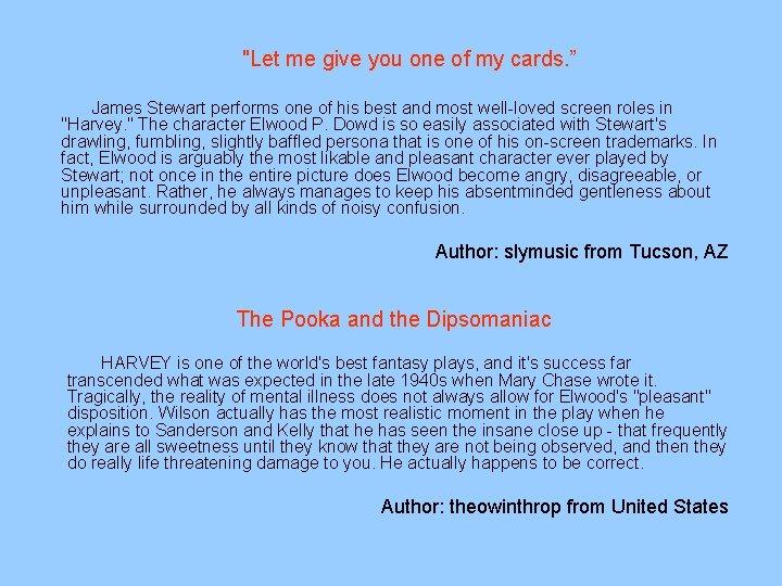 "Let me give you one of my cards. ” James Stewart performs one of