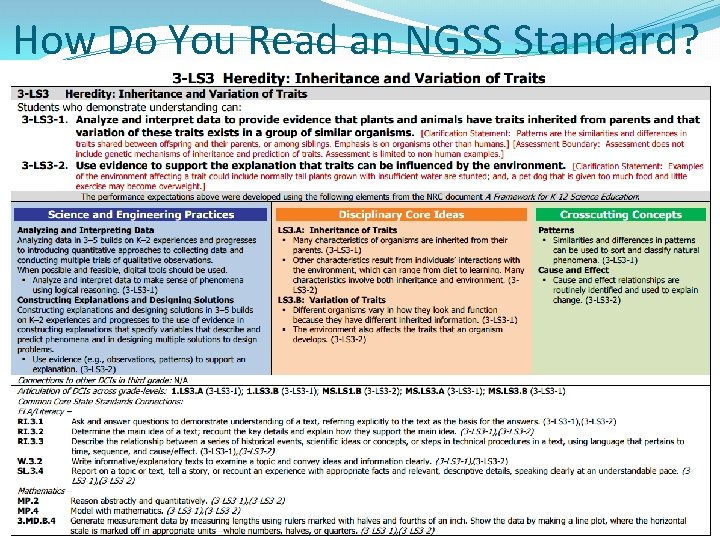 How Do You Read an NGSS Standard? 