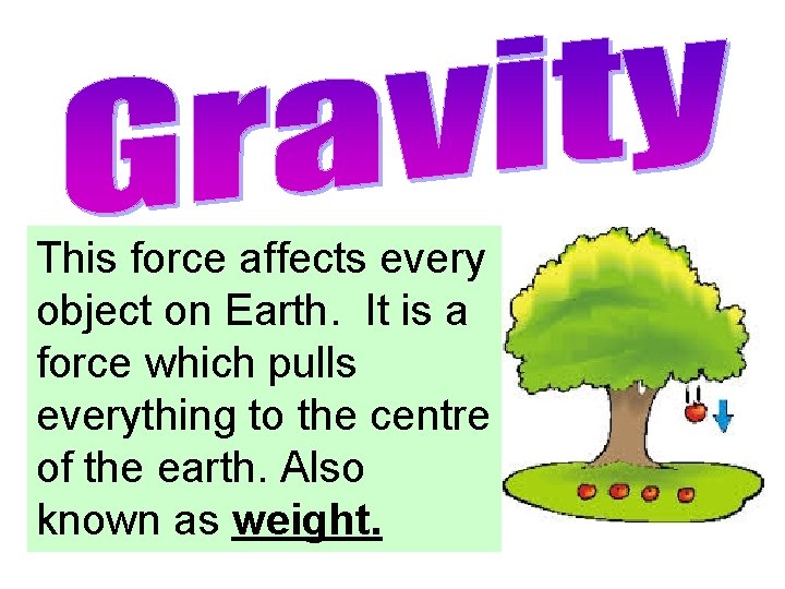 This force affects every object on Earth. It is a force which pulls everything