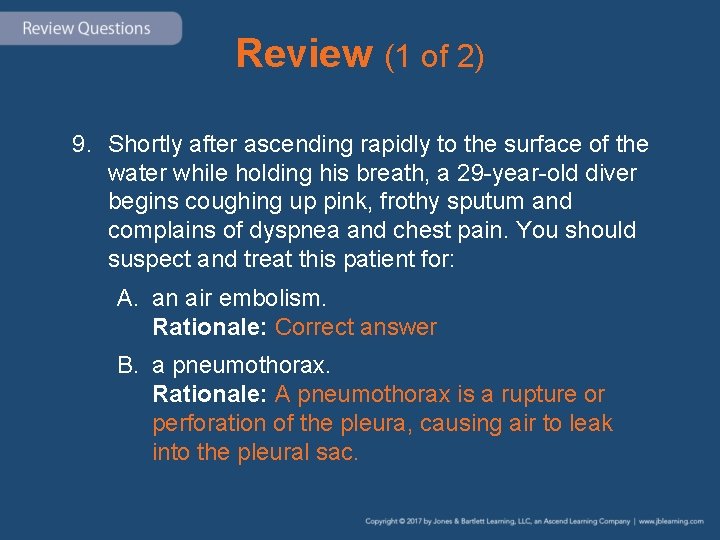 Review (1 of 2) 9. Shortly after ascending rapidly to the surface of the Review (1 of 2) 9. Shortly after ascending rapidly to the surface of the