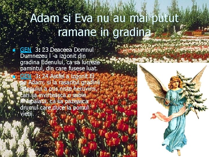 Adam si Eva nu au mai putut ramane in gradina n n GEN 3: