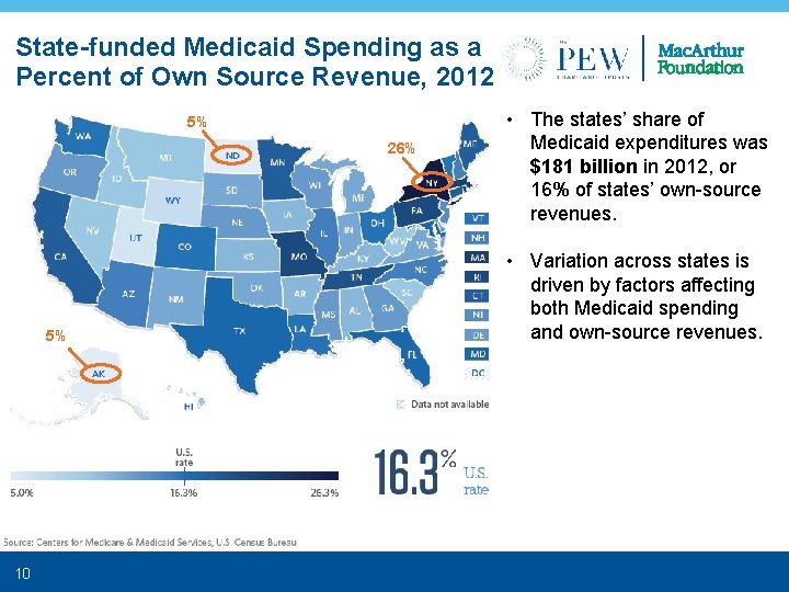State-funded Medicaid Spending as a Percent of Own Source Revenue, 2012 5% 26% 5%