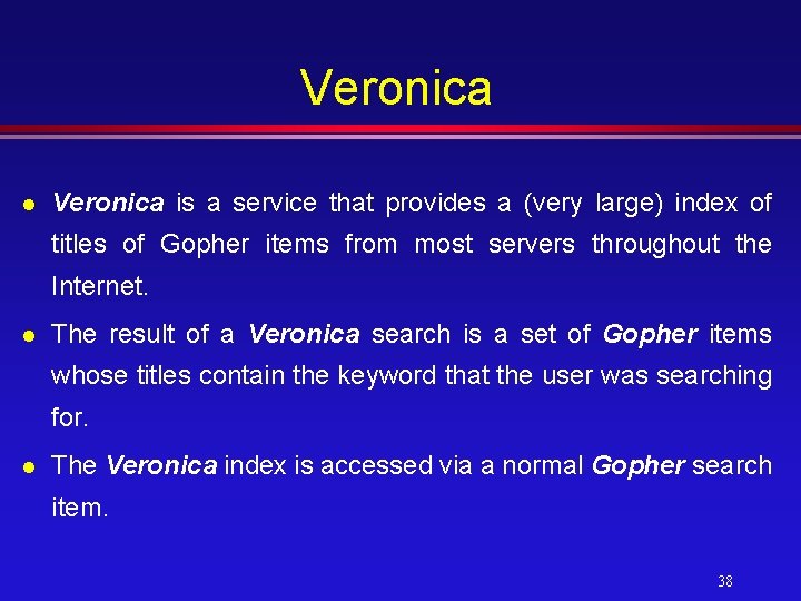 Veronica l Veronica is a service that provides a (very large) index of titles