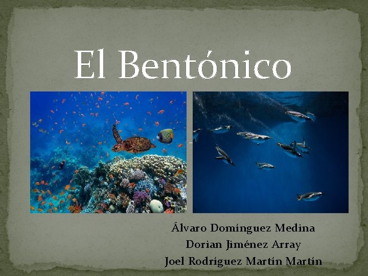 El Bentónico Álvaro Domínguez Medina Dorian Jiménez Array Joel Rodríguez Martín 