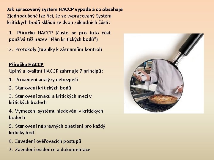 Jak zpracovaný systém HACCP vypadá a co obsahuje Zjednodušeně lze říci, že se vypracovaný