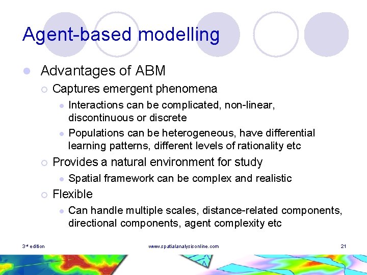 Agent-based modelling l Advantages of ABM ¡ Captures emergent phenomena l l ¡ Provides Agent-based modelling l Advantages of ABM ¡ Captures emergent phenomena l l ¡ Provides