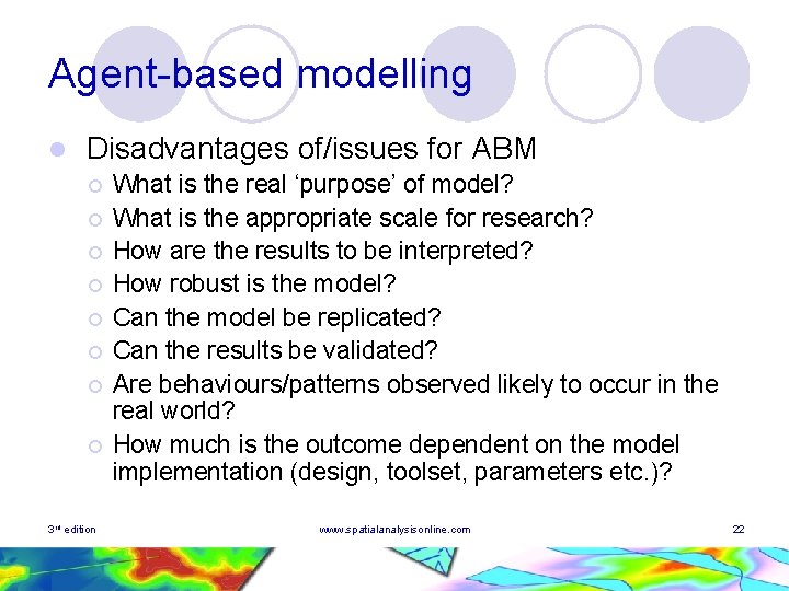 Agent-based modelling l Disadvantages of/issues for ABM ¡ ¡ ¡ ¡ 3 rd edition Agent-based modelling l Disadvantages of/issues for ABM ¡ ¡ ¡ ¡ 3 rd edition