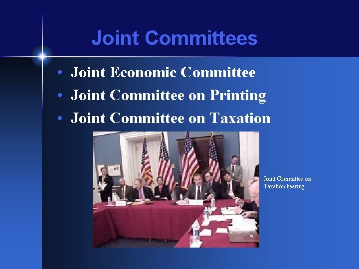 Joint Committees • Joint Economic Committee • Joint Committee on Printing • Joint Committee