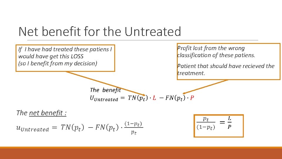 Net benefit for the Untreated If I have had treated these patiens I would