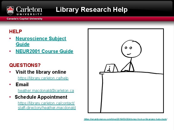 Library Research Help HELP • Neuroscience Subject Guide • NEUR 2001 Course Guide QUESTIONS?