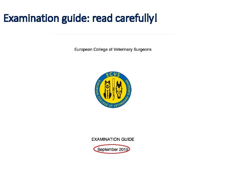 Examination guide: read carefully! 