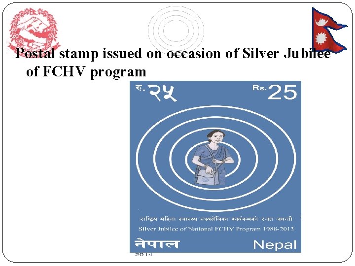 Postal stamp issued on occasion of Silver Jubilee of FCHV program 