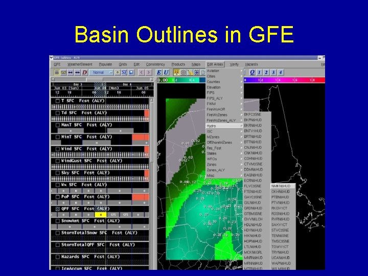 Basin Outlines in GFE 