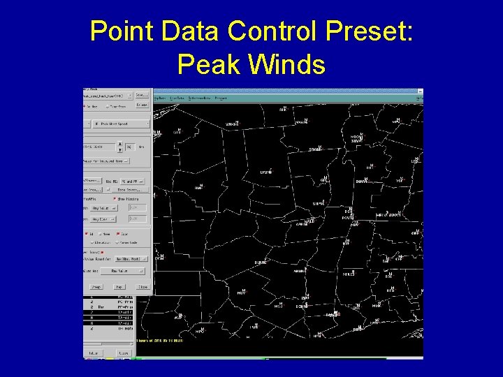 Point Data Control Preset: Peak Winds 