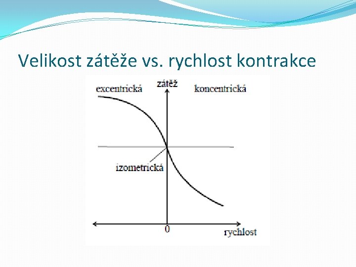 Velikost zátěže vs. rychlost kontrakce 