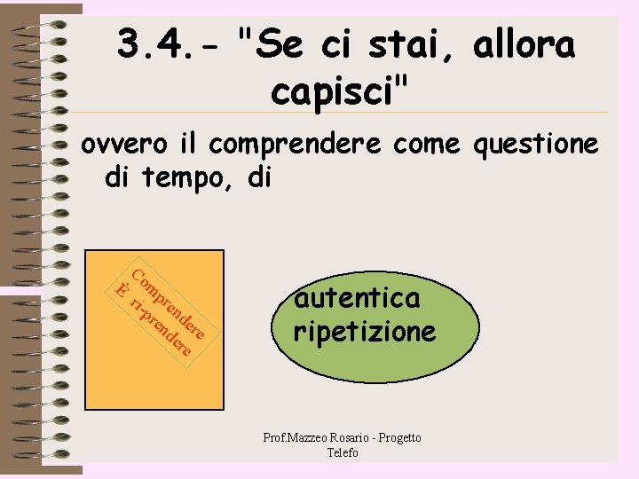 3. 4. - "Se ci stai, allora capisci" ovvero il comprendere come questione di 3. 4. - "Se ci stai, allora capisci" ovvero il comprendere come questione di