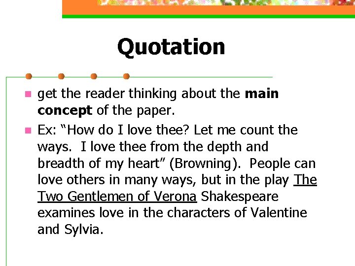 Quote Inroduction Example Types of Introductions Inviting your audience to listen