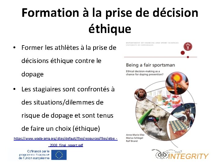 Formation à la prise de décision éthique • Former les athlètes à la prise