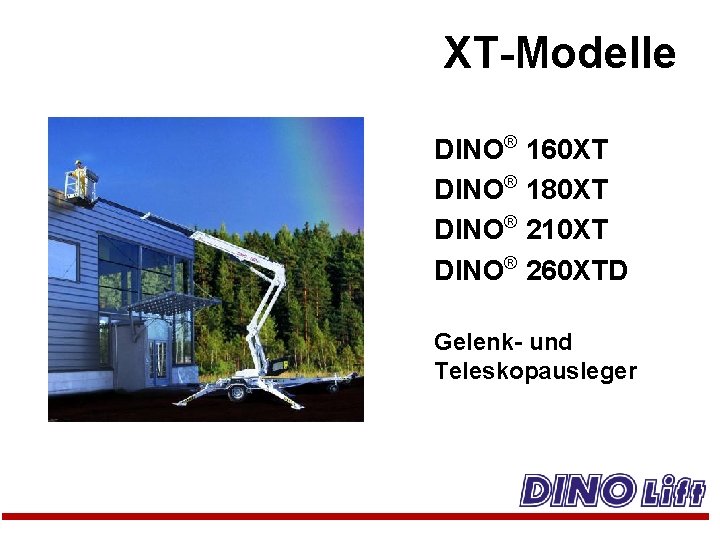 XT-Modelle DINO® 160 XT DINO® 180 XT DINO® 210 XT DINO® 260 XTD Gelenk-